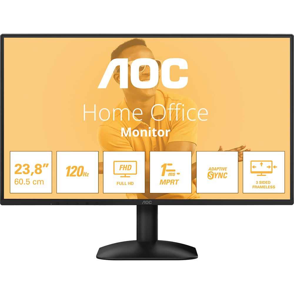 Monitor LED IPS AOC 24B31H, 23.8", Full HD, 120Hz, negru