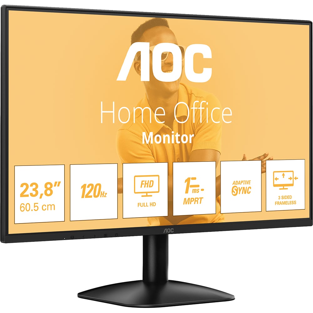 Monitor LED IPS AOC 24B31H, 23.8", Full HD, 120Hz, negru