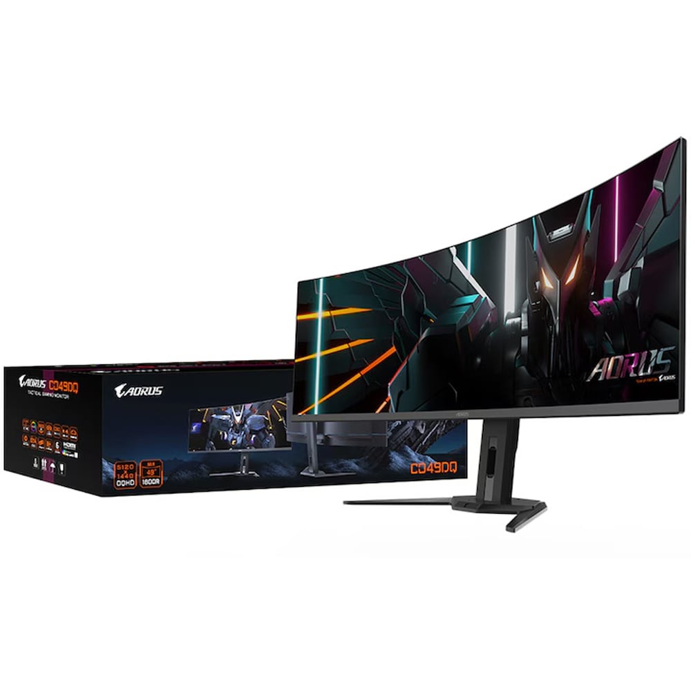 Monitor Gaming curbat OLED GIGABYTE AORUS CO49DQ, 49", DQHD, 144Hz, DisplayHDR True Black 400, negru