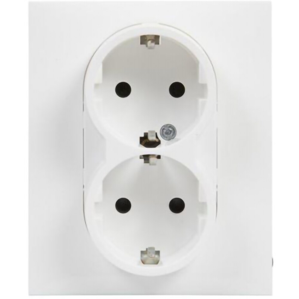 Priza dubla LEGRAND Suno, 2x2P+T, IP20, alb