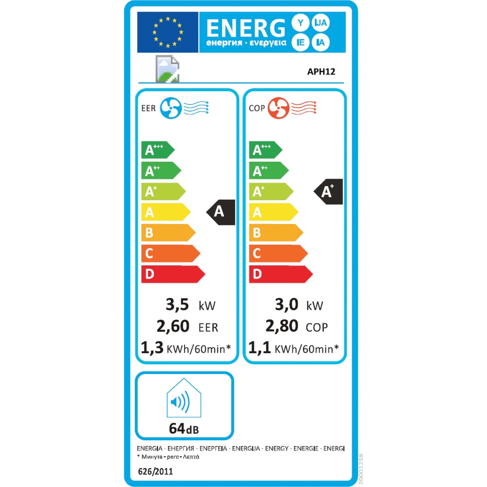 Aer conditionat portabil HISENSE APH12, 12000 BTU, A/A+, Incalzire, kit instalare inclus, alb