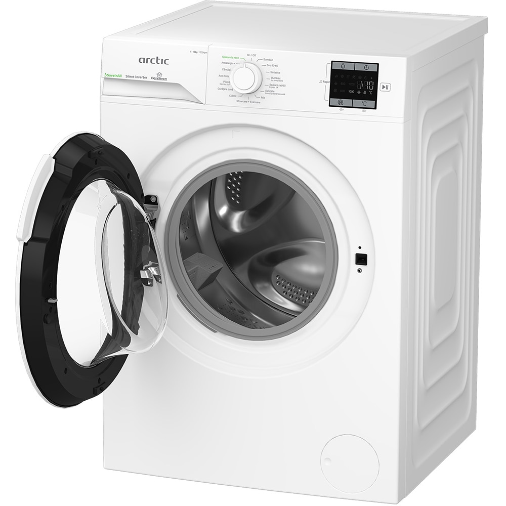 Masina de spalat rufe frontala ARCTIC APLM1WFSU110212W, ExtraSteam, 10 kg, 1200rpm, Clasa A, alb