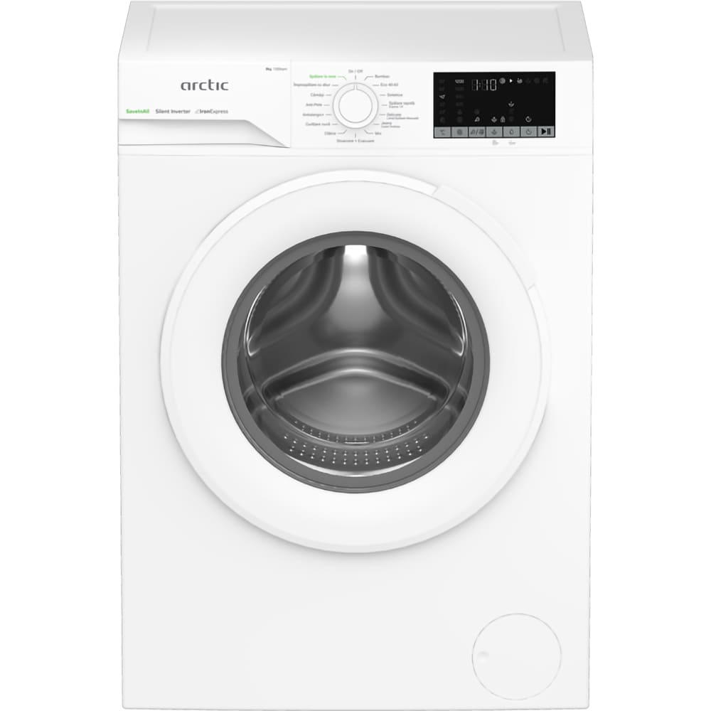 Masina de spalat rufe frontala slim ARCTIC APLM2WFSU28211WS, ExtraSteam, 8 kg. 1200rpm, Clasa A, alb