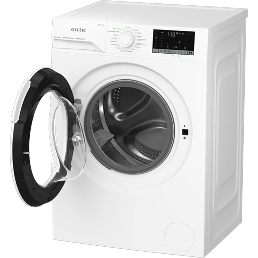 Masina de spalat rufe frontala slim ARCTIC APLM2WFSU28211WS, ExtraSteam, 8 kg. 1200rpm, Clasa A, alb