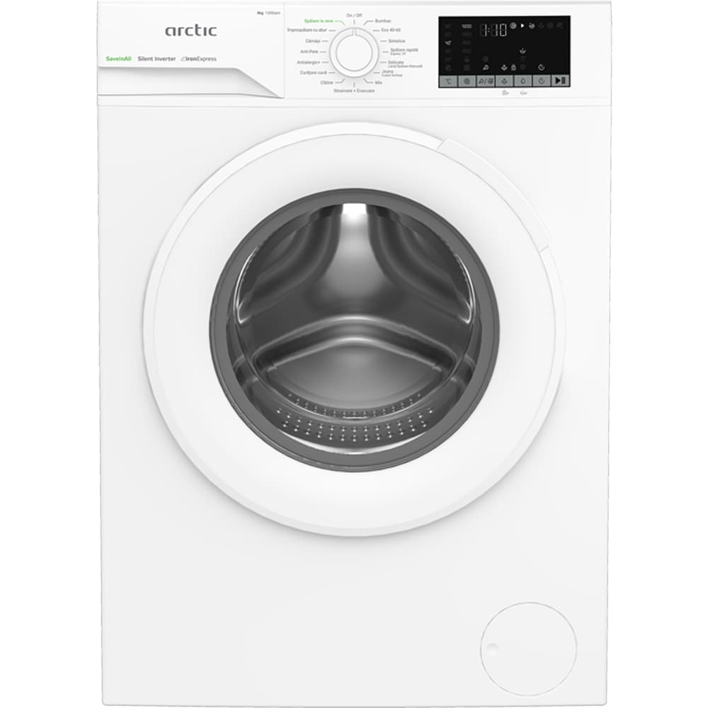 Masina de spalat rufe frontala slim ARCTIC APLM2WFSU28211WS, ExtraSteam, 8 kg. 1200rpm, Clasa A, alb