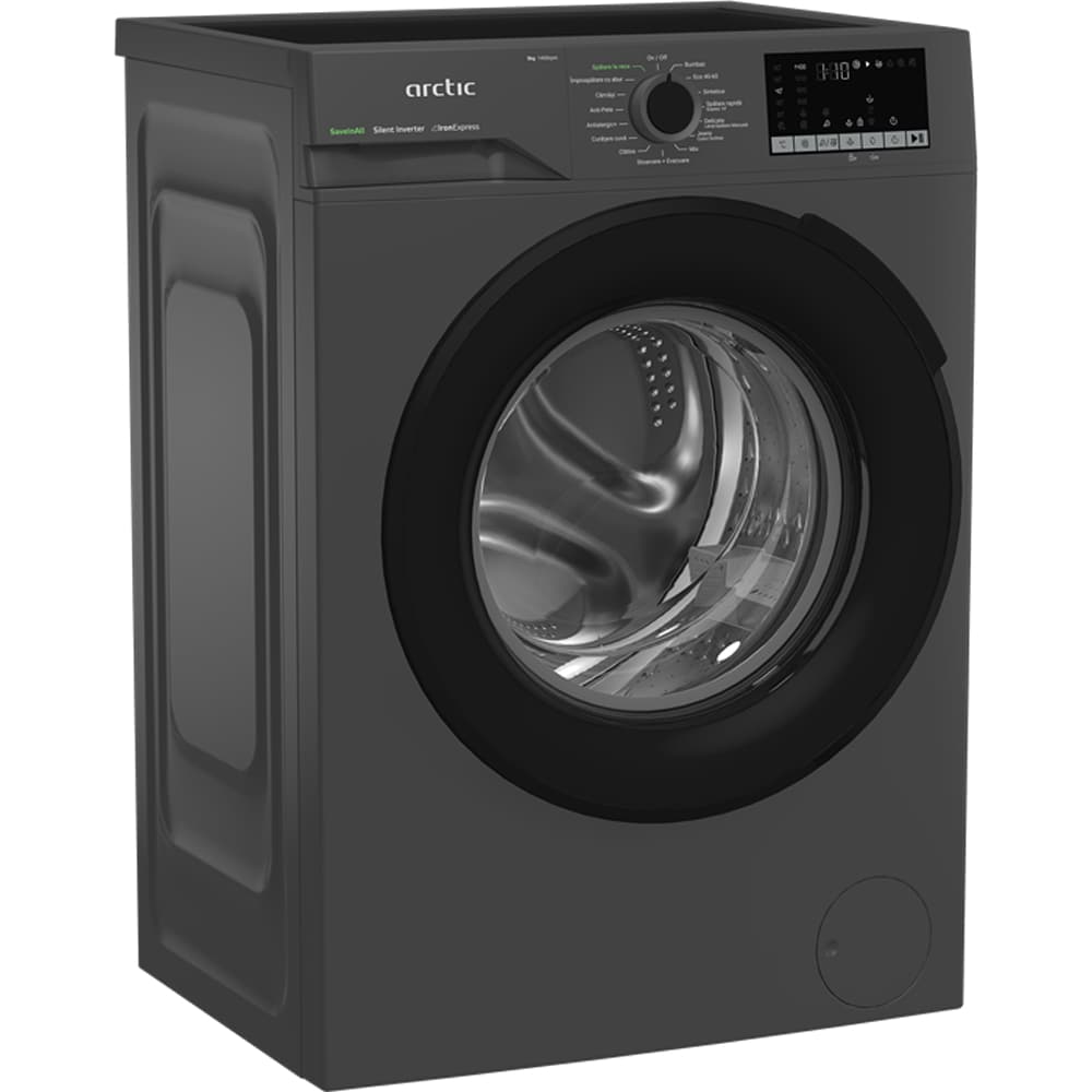 Masina de spalat rufe frontala slim ARCTIC APLM2WFSU28411AS, ExtraSteam, 8 kg, 1400rpm, Clasa A, antracit