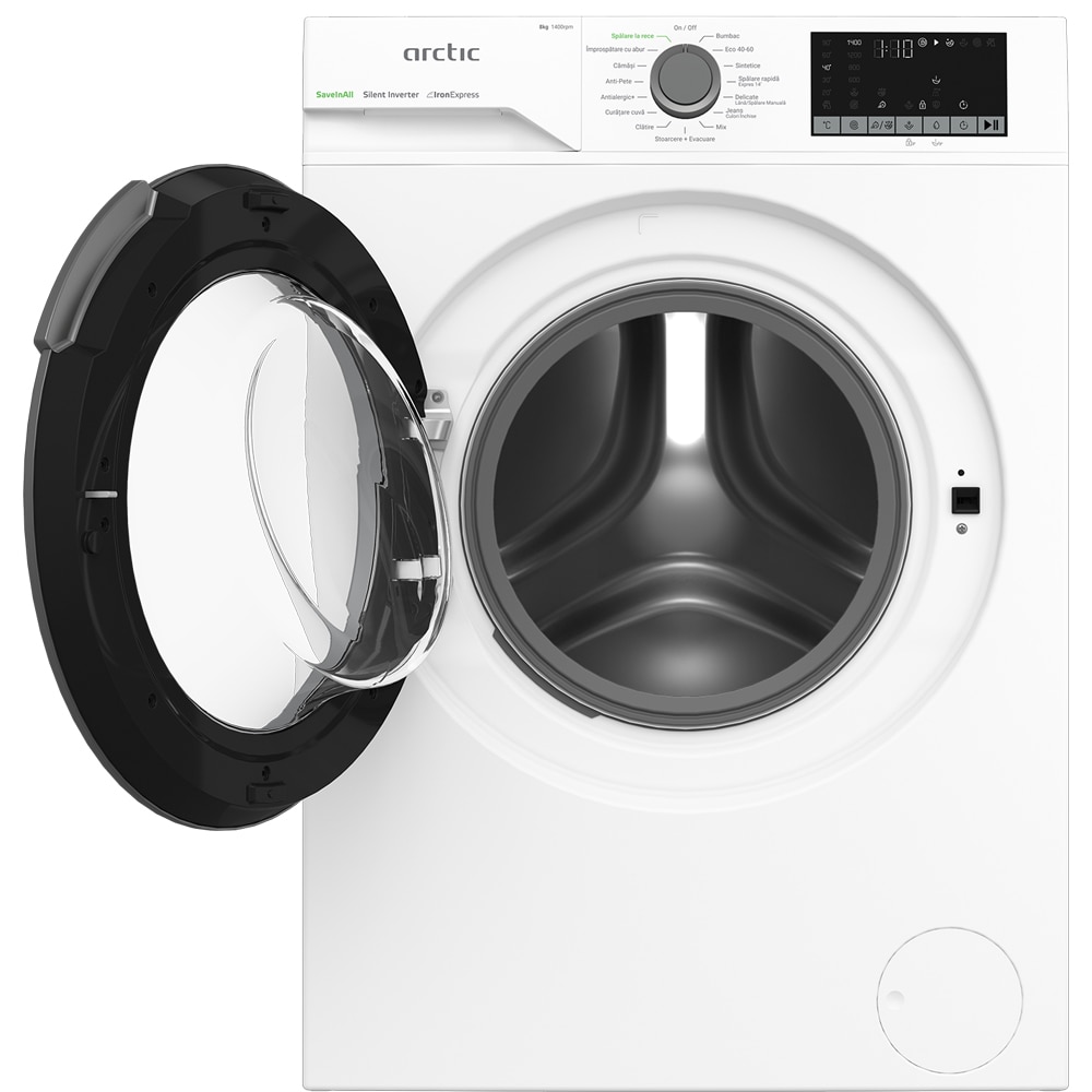 Masina de spalat rufe frontala ARCTIC APLM2WFSU28411WGS, ExtraSteam, 8 kg, 1400rpm, Clasa A, alb