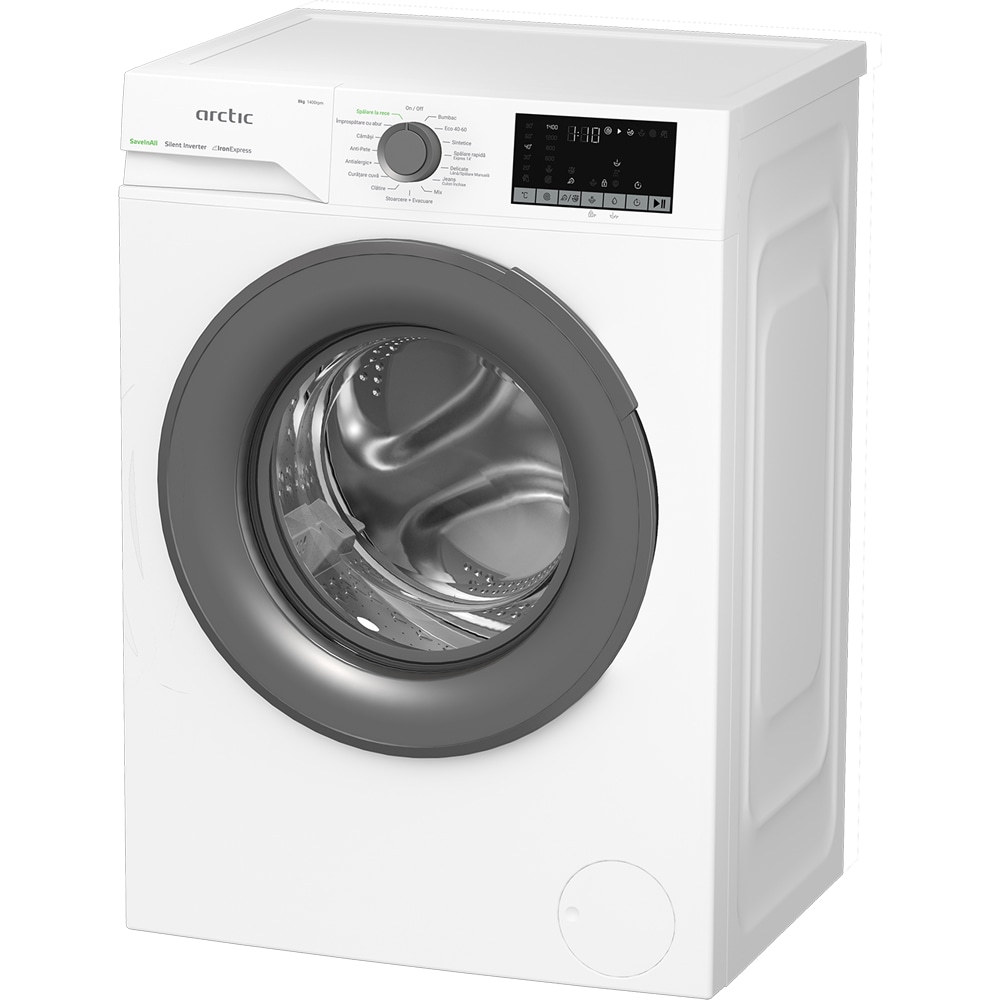 Masina de spalat rufe frontala ARCTIC APLM2WFSU28411WGS, ExtraSteam, 8 kg, 1400rpm, Clasa A, alb