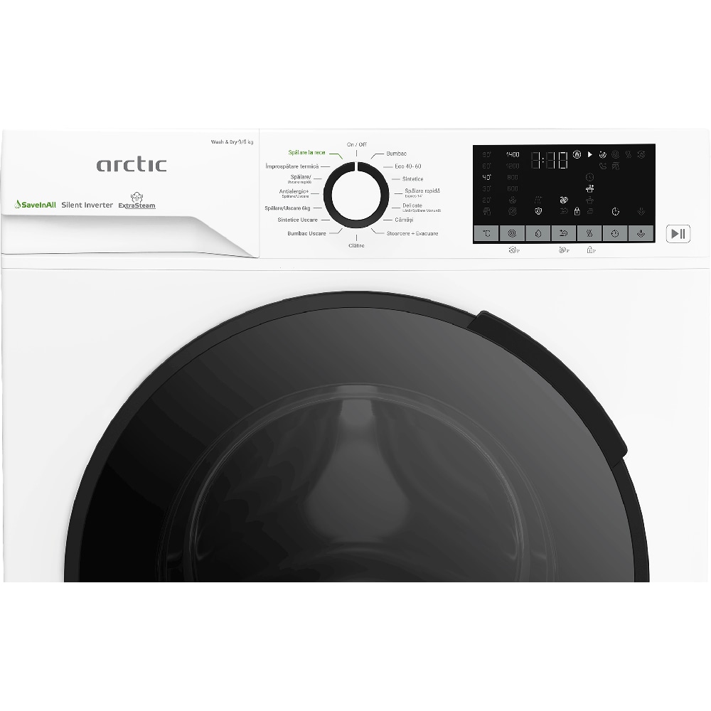 Masina de spalat rufe frontala cu uscator ARCTIC APLM3DFT39442W, 9/6 kg, 1400rpm, Clasa A/D, alb