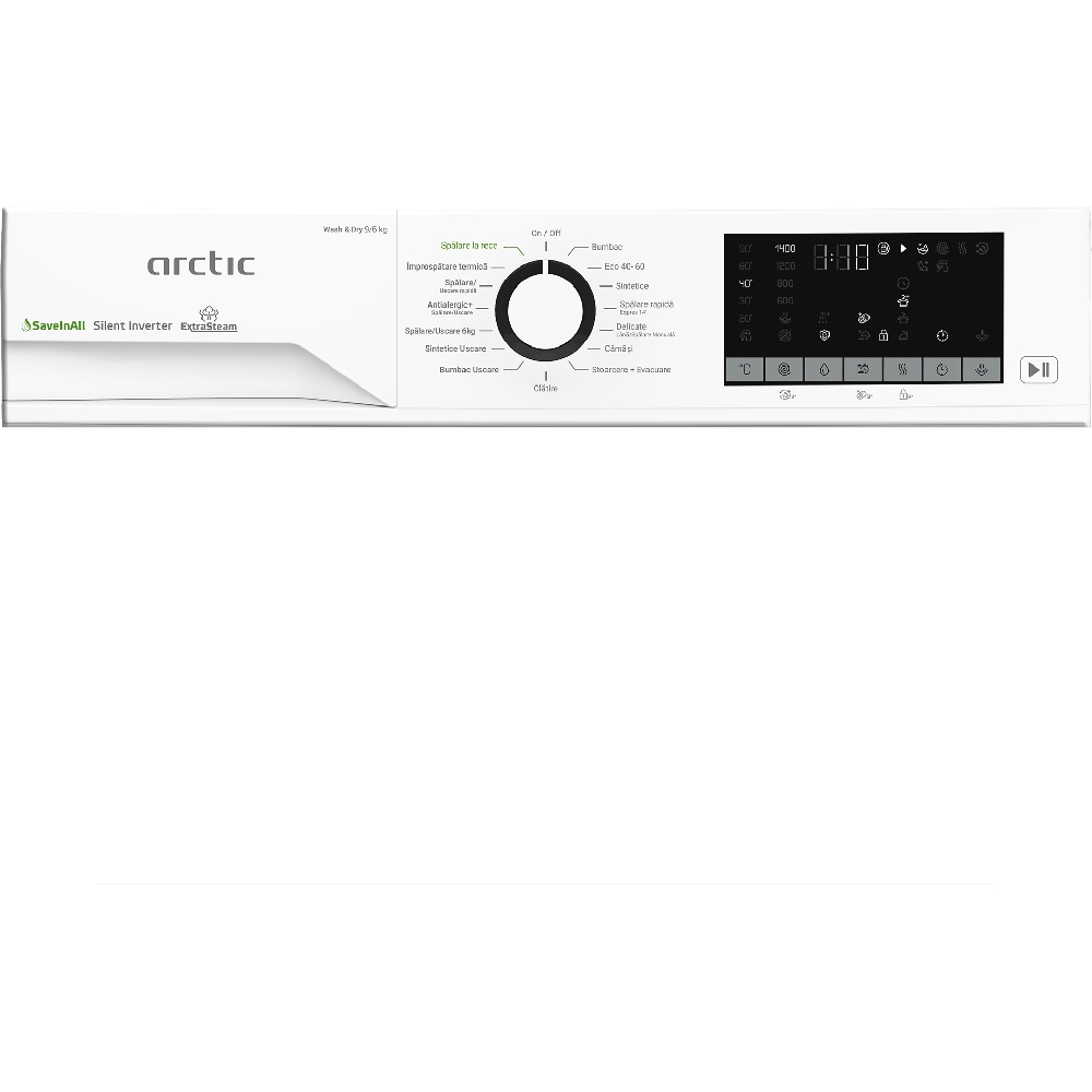 Masina de spalat rufe frontala cu uscator ARCTIC APLM3DFT39442W, 9/6 kg, 1400rpm, Clasa A/D, alb
