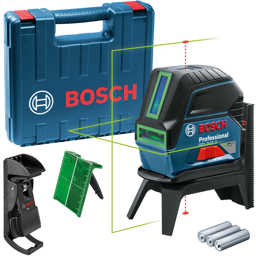 Nivela laser BOSCH PROFESSIONAL GCL 2-15 G, raza 15m, albastru