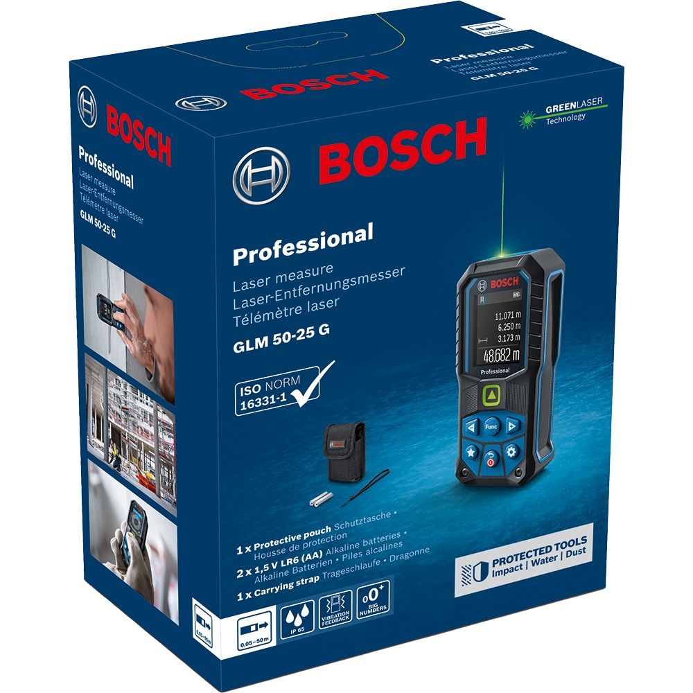 Telemetru BOSCH PROFESSIONAL GLM 50-25 G, raza 50m, albastru