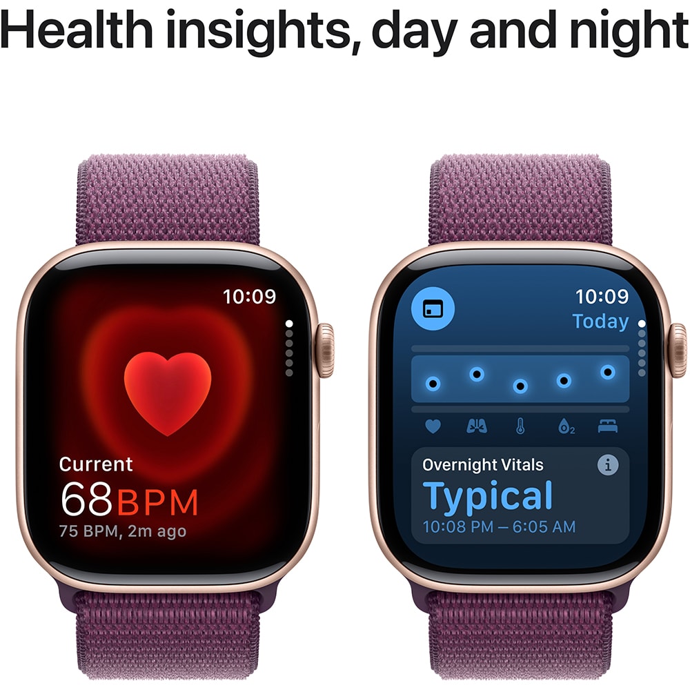 APPLE Watch 10, GPS + Cellular, 42mm, Rose Gold Aluminium Case, Plum Loop