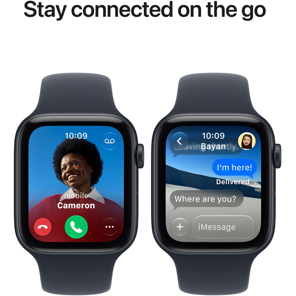 Apple Watch SE 3, GPS, 44mm, Midnight Aluminium Case, Navy Blue Sport Band - S/M