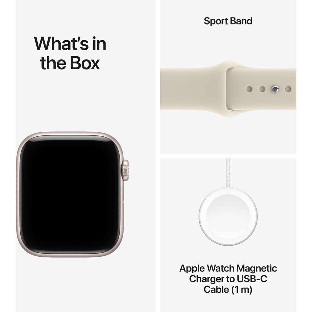 Apple Watch SE 3, GPS, 44mm, Starlight, Aluminium Case, Sand Sport Band - M/L