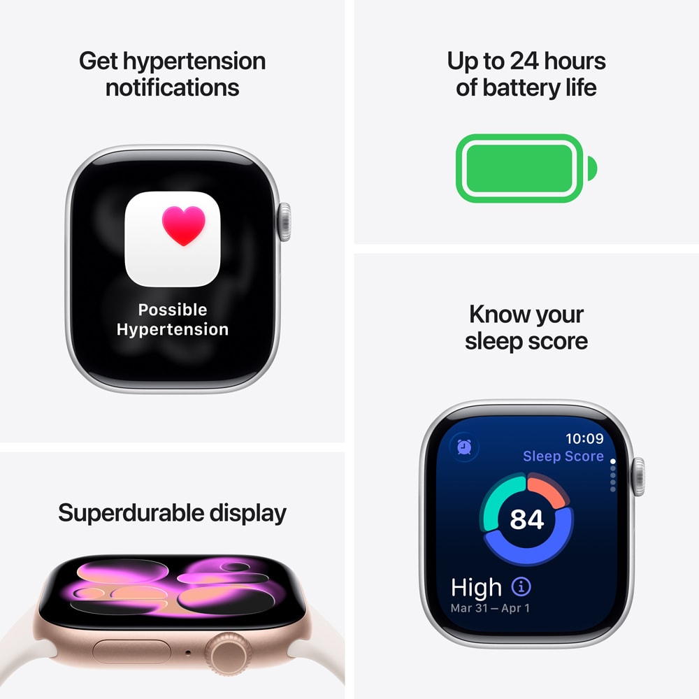 Apple Watch 11, GPS + Cellular, 46 mm, Natural Titanium Case, Stone Grey Sport Band  - S/M