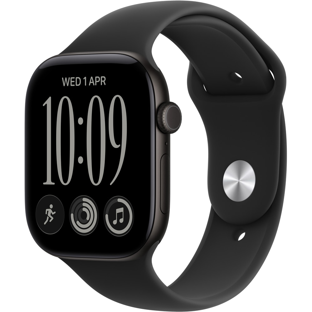 Apple Watch Series 12, GPS, 42mm, Black Aluminium Case, Black Sport Band - M/L