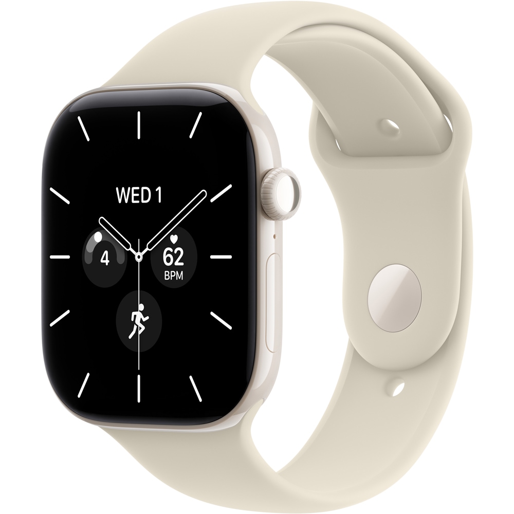 Apple Watch Series 12, GPS + Cellular, 42mm, Pearl White Ceramic Case, Sand Sport Band - M/L