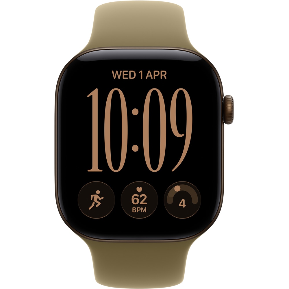 Apple Watch Series 12, GPS + Cellular, 46mm, Dark Bronze Aluminium Case, Olive Sport Band - M/L