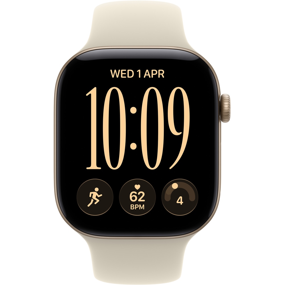 Apple Watch Series 12, GPS + Cellular, 46mm, Light Gold Aluminium Case, Sand Sport Band - M/L