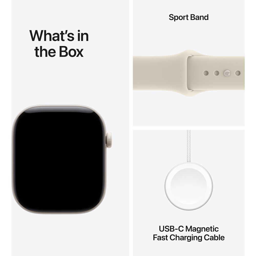 Apple Watch Series 12, GPS + Cellular, 46mm, Pearl White Ceramic Case, Sand Sport Band - M/L