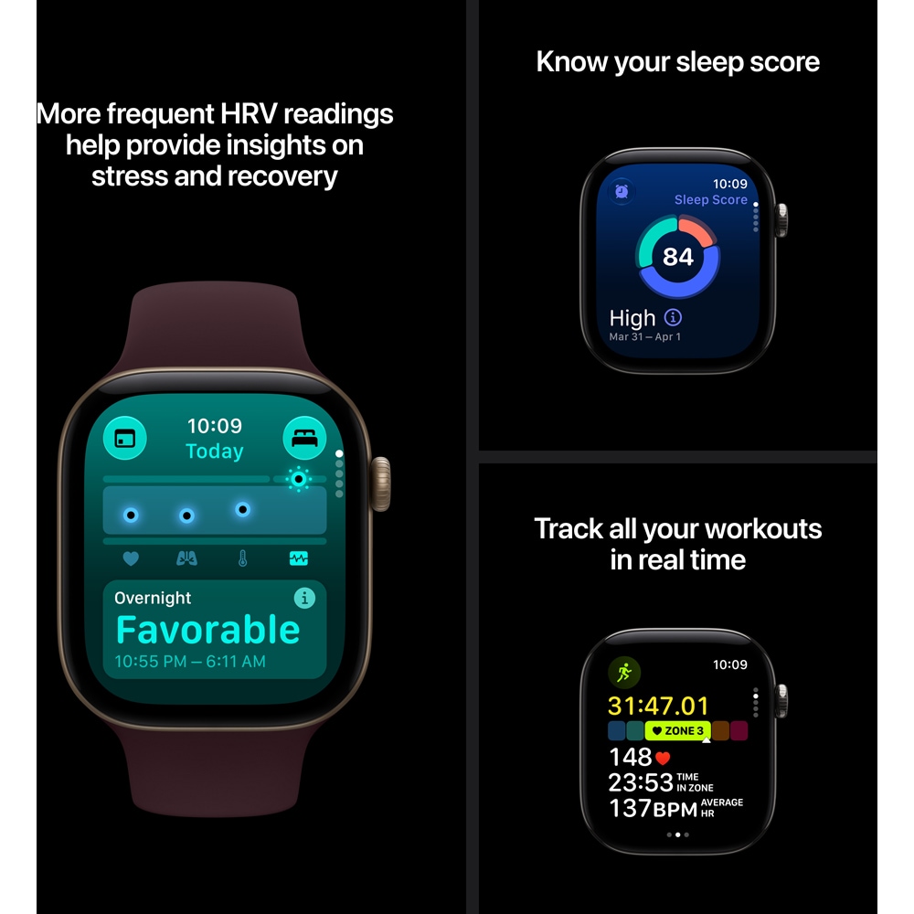 Apple Watch Series 12, GPS + Cellular, 46mm, Space Grey Aluminium Case, Navy Blue Sport Band - M/L