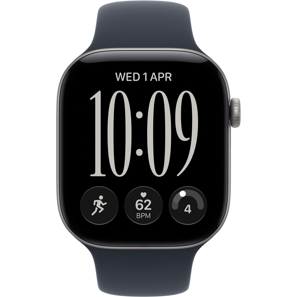Apple Watch Series 12, GPS, 46mm, Space Grey Aluminium Case, Navy Blue Sport Band - S/M