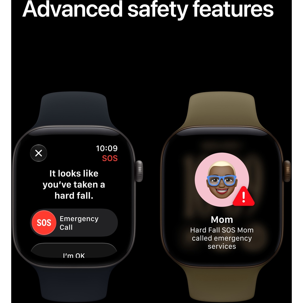 Apple Watch Series 12, GPS, 46mm, Space Grey Aluminium Case, Navy Blue Sport Band - S/M