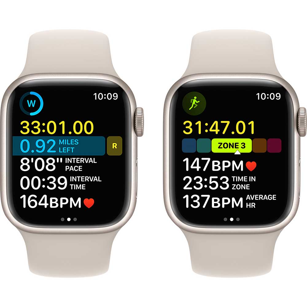 APPLE Watch Series 8, GPS, 41mm Starlight Aluminium Case, Starlight Sport Band