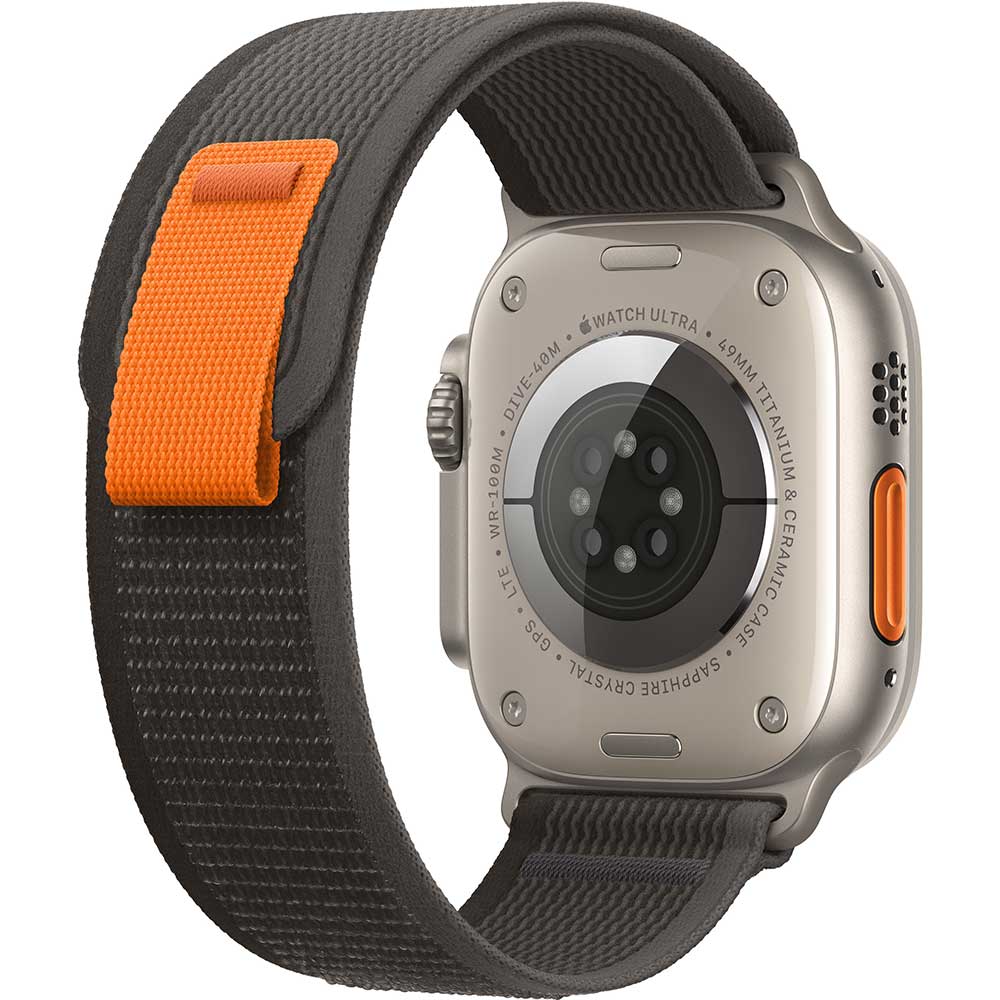 APPLE Watch Ultra Cellular, 49mm Titanium Case, Small/Medium Black/Gray Trail Loop