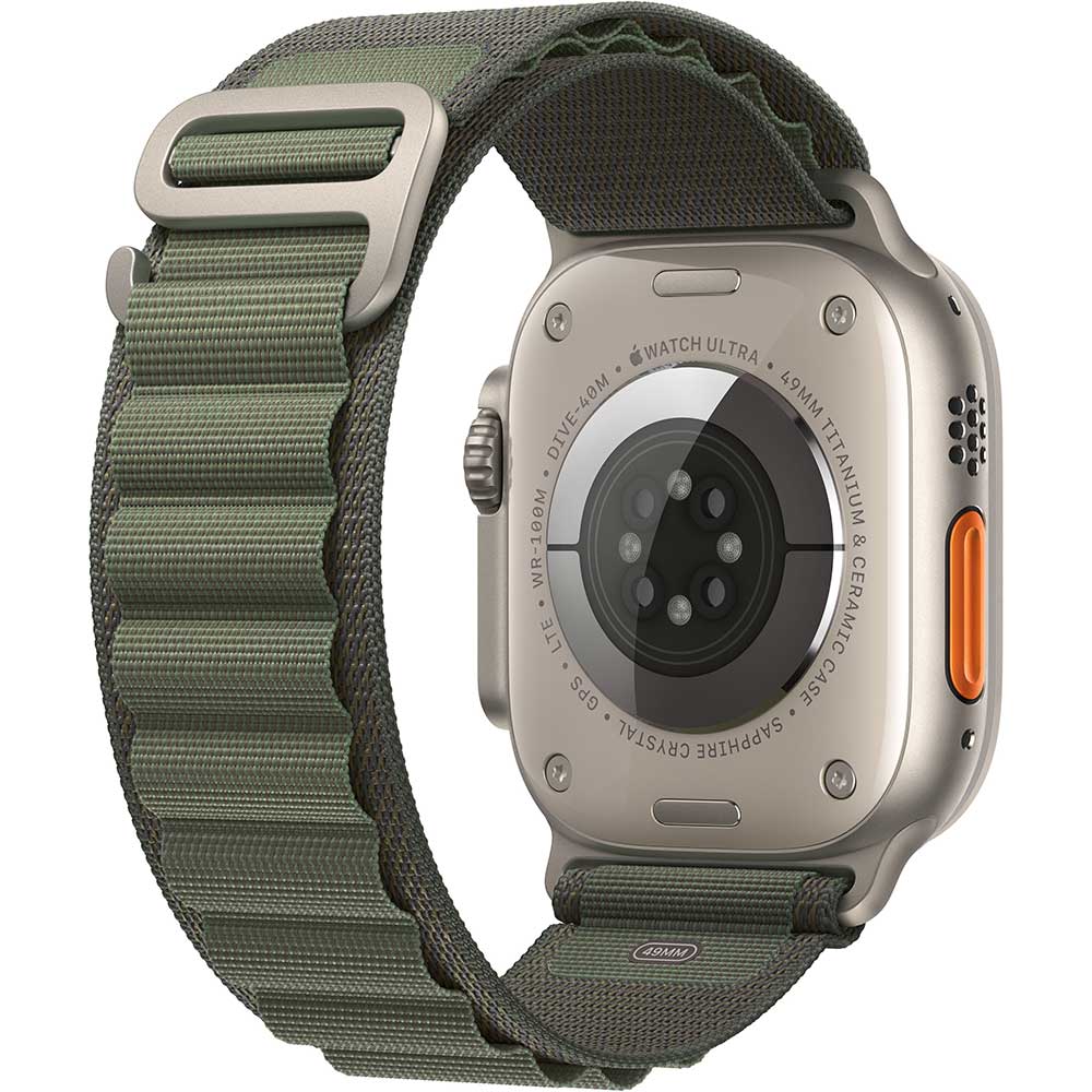 APPLE Watch Ultra Cellular, 49mm Titanium Case, Small Green Alpine Loop