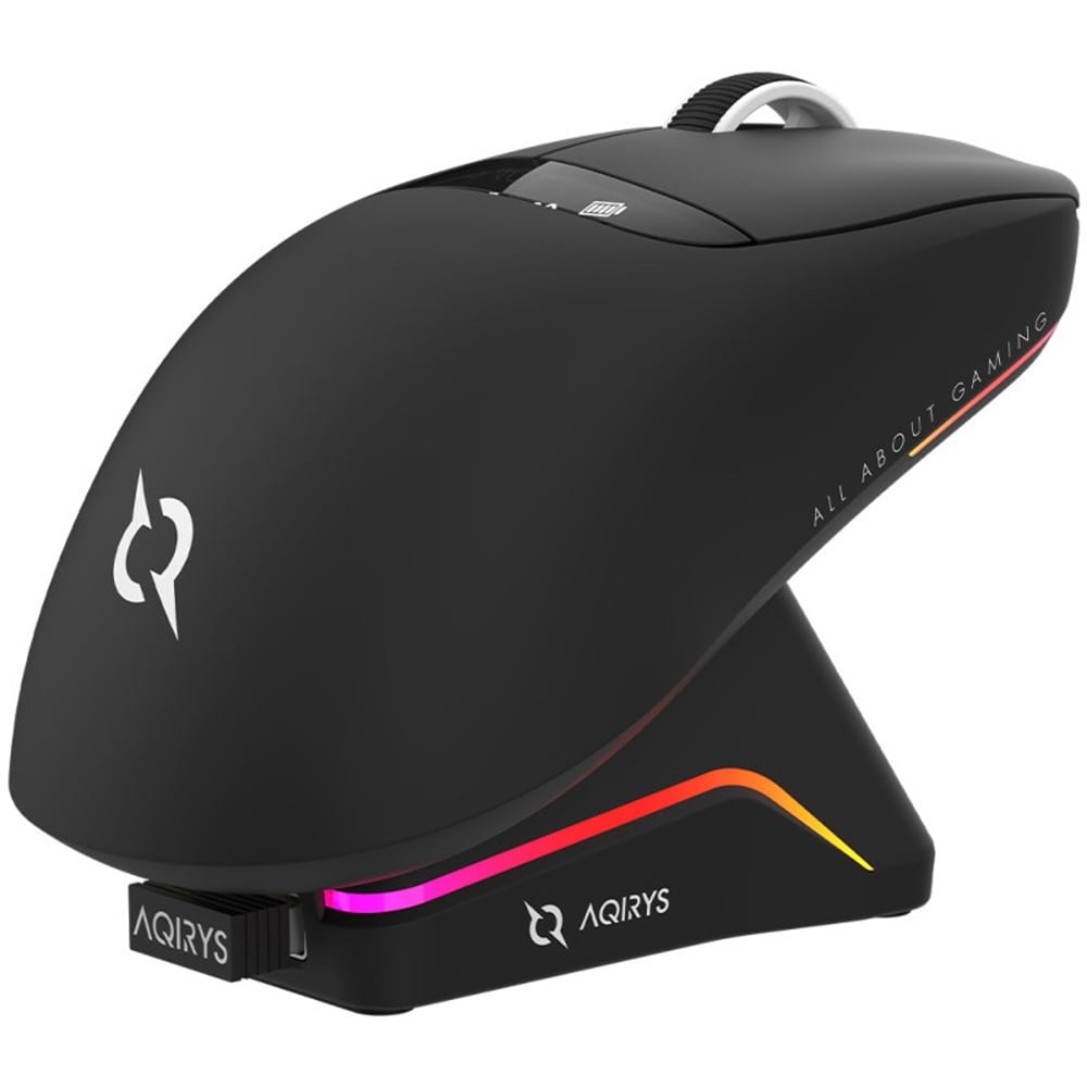 Mouse Gaming Wireless AQIRYS Nyx, 12000 dpi, negru