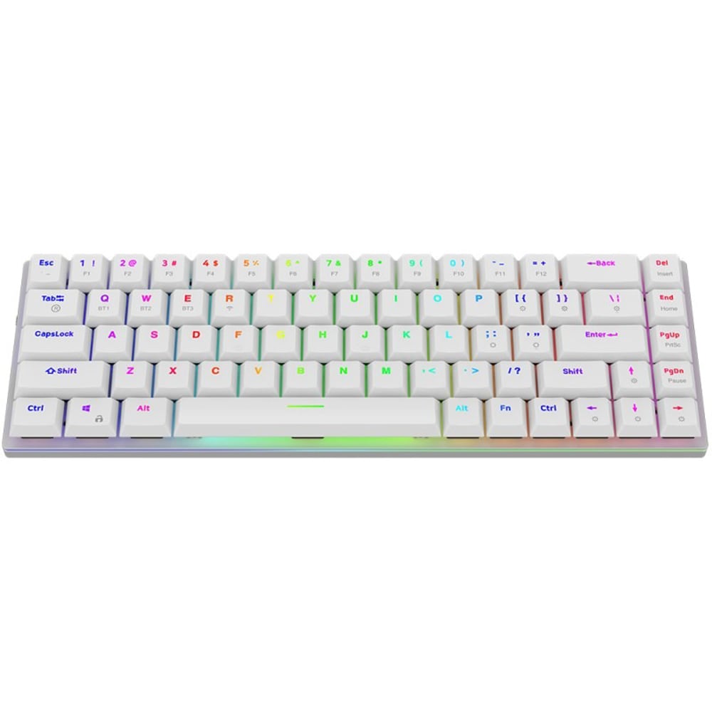 Tastatura Gaming Wireless mecanica AQIRYS Agena, Bluetooth, USB, Layout US, alb