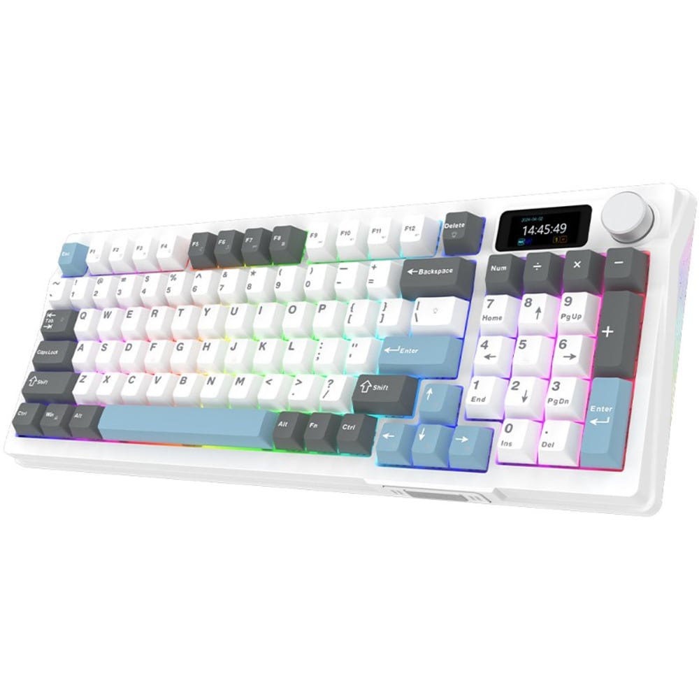 Tastatura Gaming mecanica AQIRYS Atria, USB, Layout US, alb