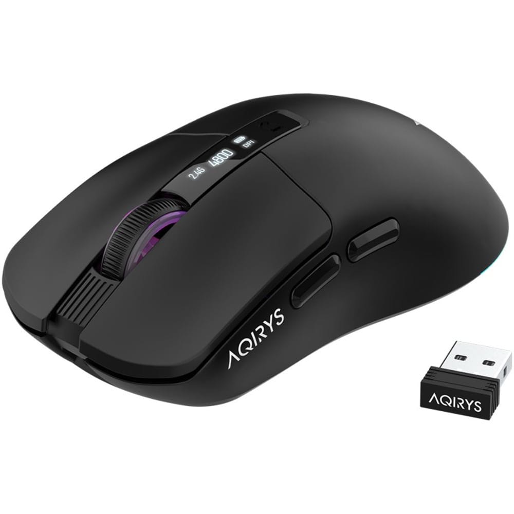 Mouse Gaming Wireless AQIRYS M2, 12000 dpi, negru