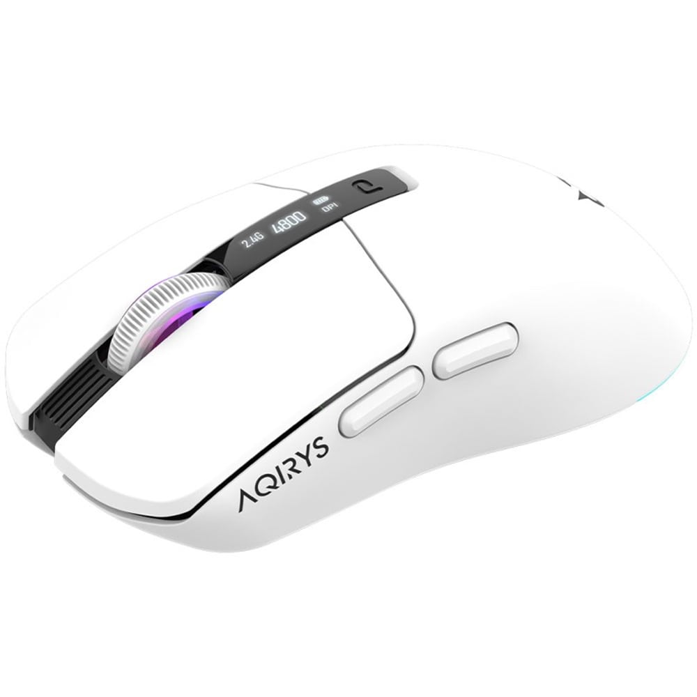 Mouse Gaming Wireless AQIRYS M2, 12000 dpi, alb
