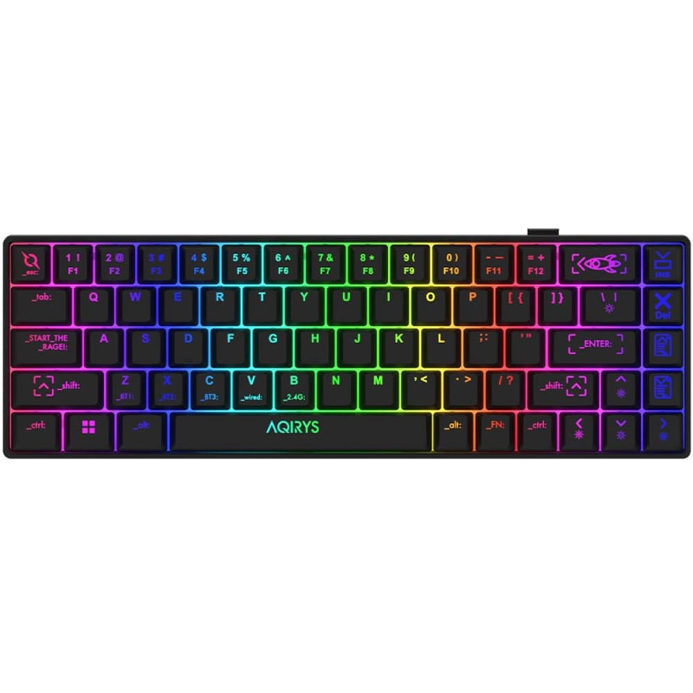 Tastatura Gaming Wireless mecanica AQIRYS Mira 2.0, Bluetooth, USB, Layout US, negru