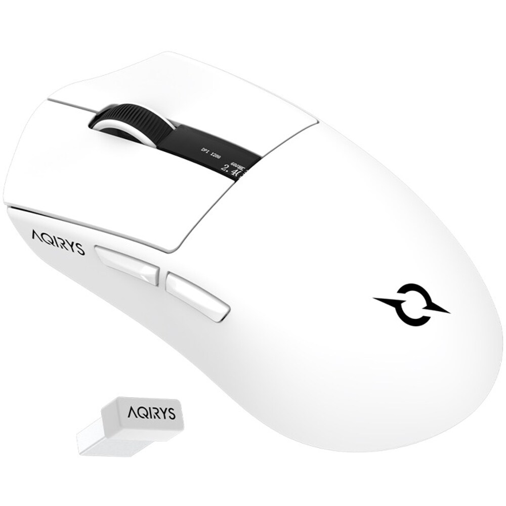Mouse Gaming Wireless AQIRYS Zephyr, 26000 dpi, alb