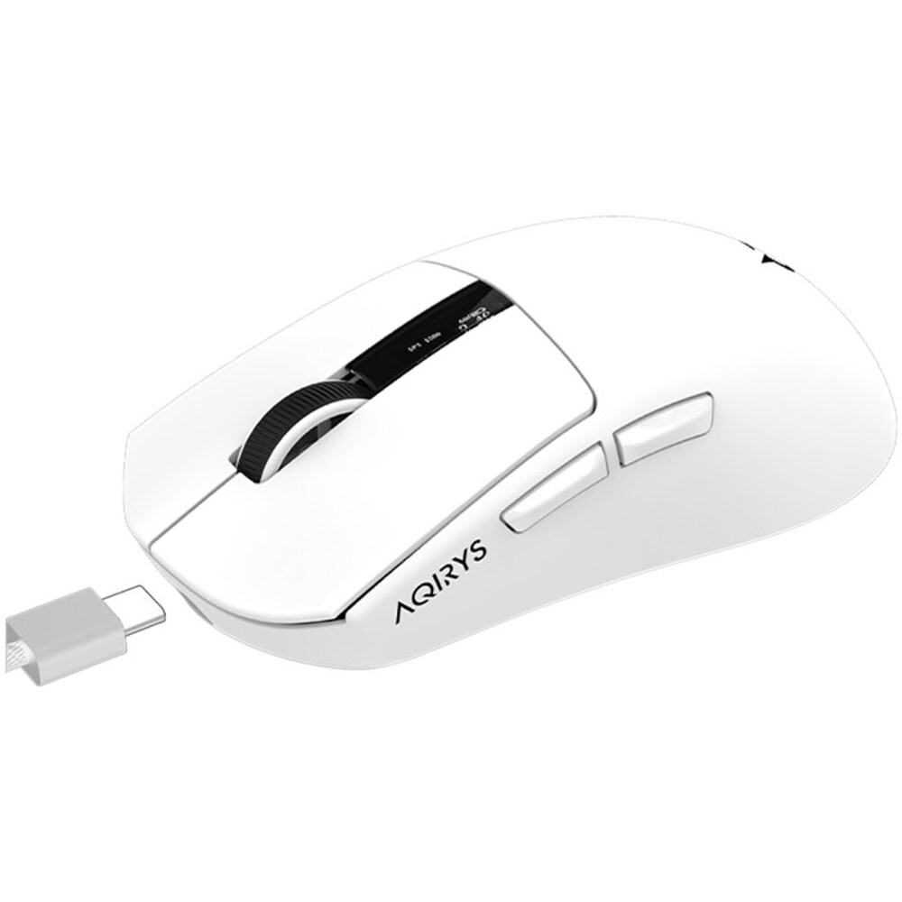 Mouse Gaming Wireless AQIRYS Zephyr, 26000 dpi, alb