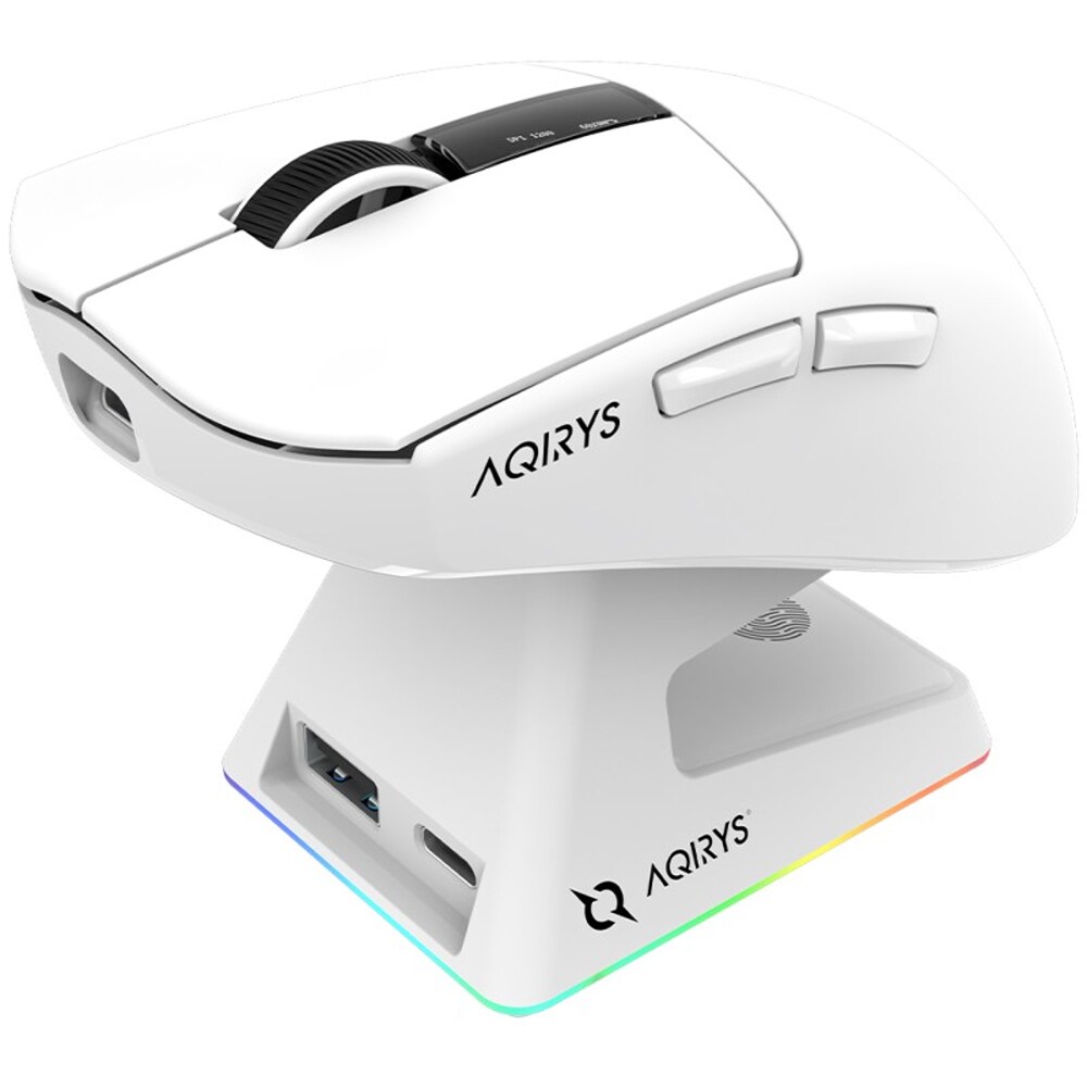 Mouse Gaming Wireless AQIRYS Zephyr, 26000 dpi, alb
