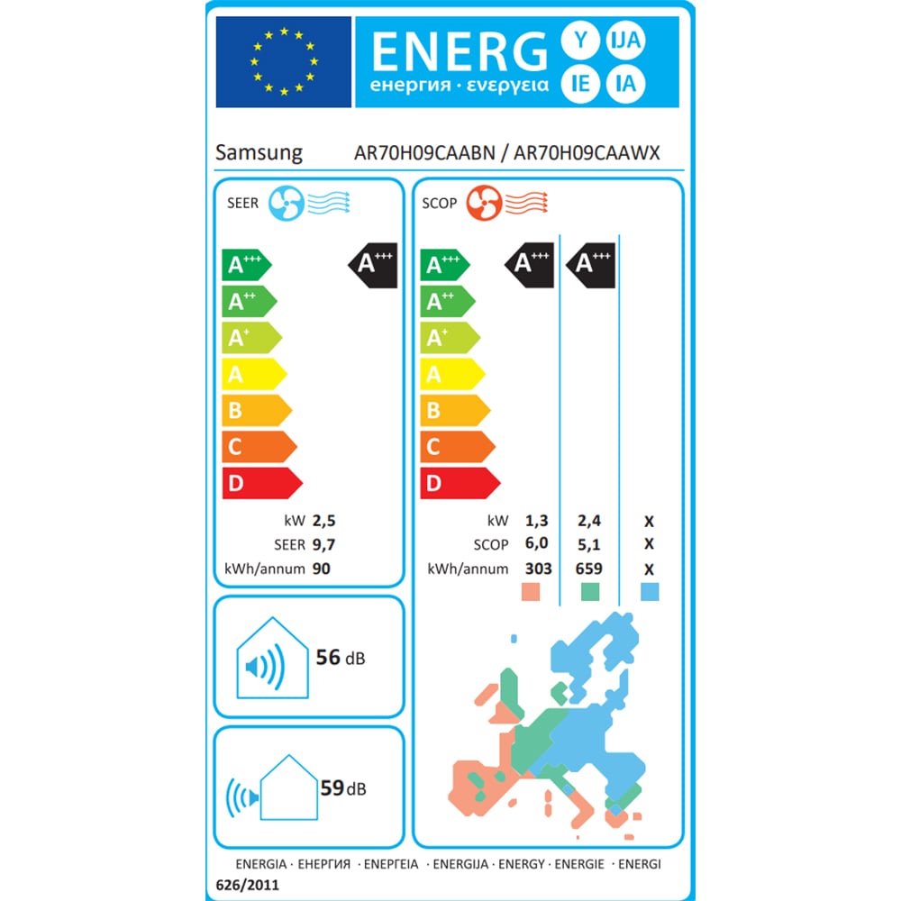 Aer conditionat SAMSUNG WindFree Premiere+, 9000BTU, A+++/A+++, WI-FI, Functie incalzire, Inverter, AI, negru