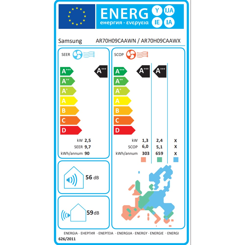 Aer conditionat SAMSUNG WindFree Premiere+, 9000BTU, A+++/A+++, WI-FI, Functie incalzire, Inverter, AI, alb