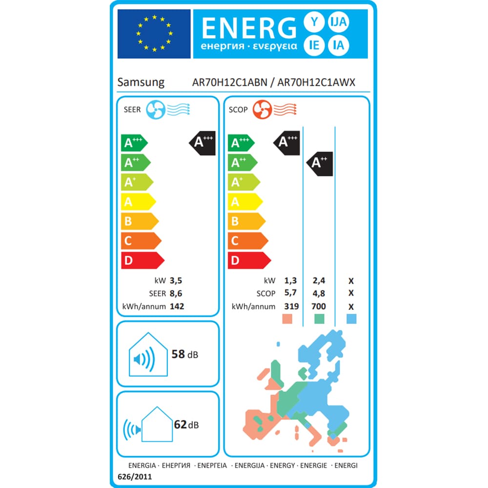 Aer conditionat SAMSUNG WindFree Premiere, 12000BTU, A+++/A++, WI-FI, Functie incalzire, Inverter, negru