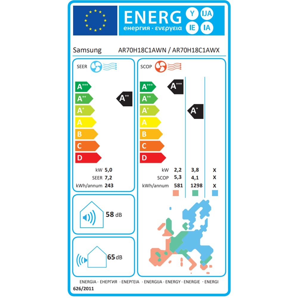 Aer conditionat SAMSUNG WindFree Premiere, 18000BTU, A++/A+, WI-FI, Functie incalzire, Inverter, alb