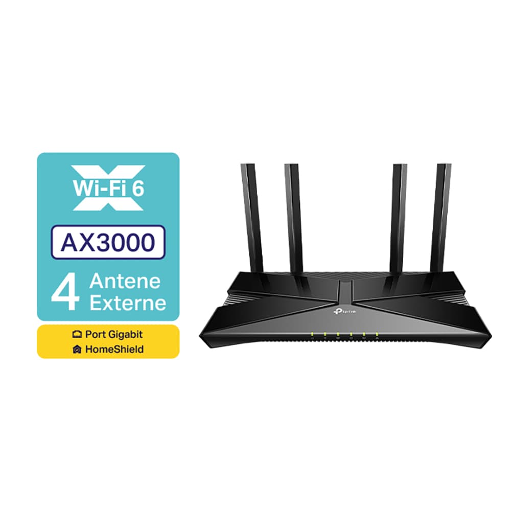 Router Wireless Gigabit TP-LINK Archer AX53 AX3000, Wi-Fi 6, Dual-Band 574 + 2402 Mbps, negru