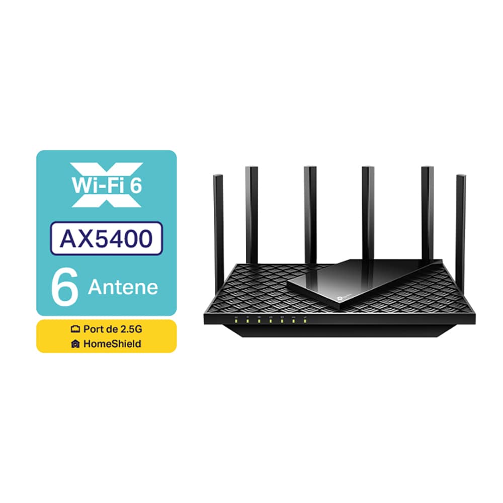 Router Wireless Gigabit TP-LINK Archer AX72 Pro AX5400, Wi-Fi 6, Dual-band 574+4804 Mbps, negru