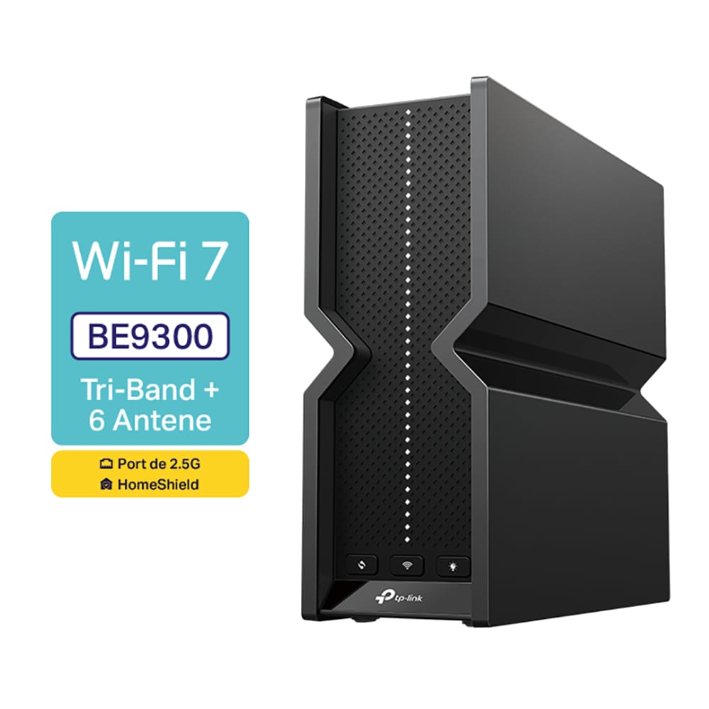 Router Wireless Gigabit TP-LINK Archer BE550 BE9300, Wi-Fi 7, Tri-Band 574 + 2880 + 5760 Mbps, negru