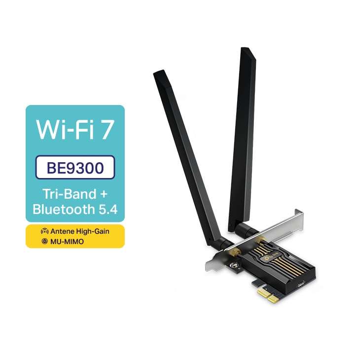 Placa de retea Wireless TP-LINK Archer TBE552E BE9300, Tri-Band 688 + 2880 + 5760 Mbps