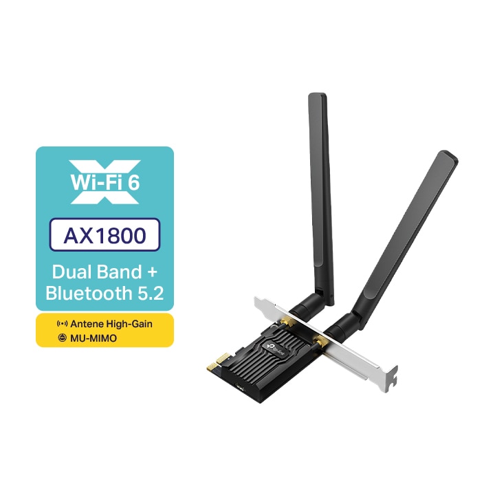 Placa de retea Wireless TP-LINK Archer TX20E AX1800, Dual-Band 574 + 1201 Mbps