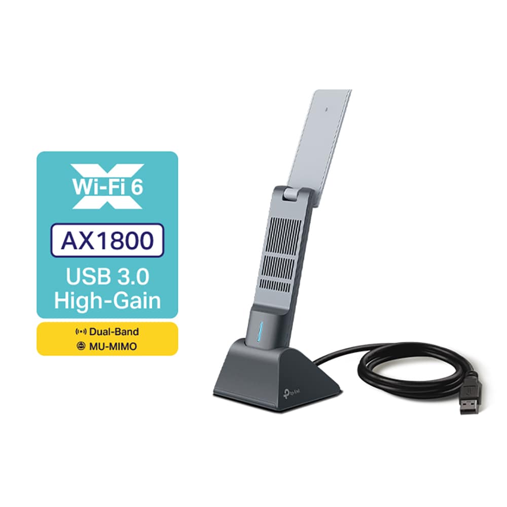 Adaptor USB Wireless TP-LINK Archer TX20UH AX1800, Dual-Band 574 + 1201 Mbps, gri